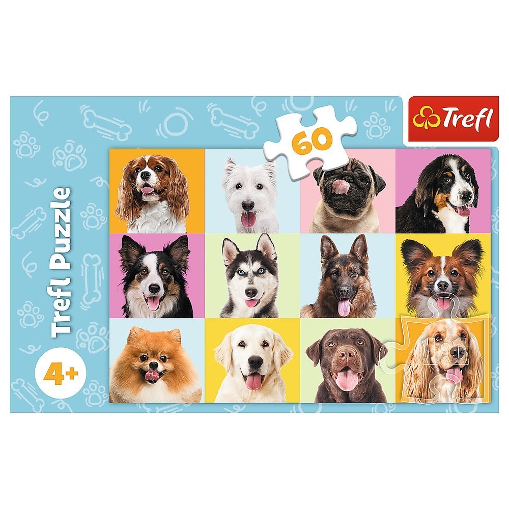 PUZZLE 60 PIEZAS PERROS DULCES TREFL 17374 TR TREFL